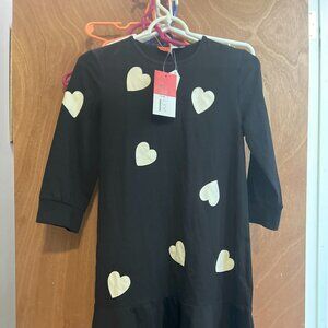 NWT Girl's size 12 Dot & Line Black & White Heart Dress for Valentines